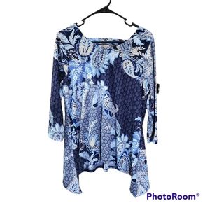 Westport Handkerchief Hem Blouse w/ Back Detail